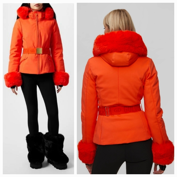 Goldbergh Giselle Ski Jacket Fur Cuffs Orange Goldbergh Giselle Belted Jacket - Picture 8 of 15